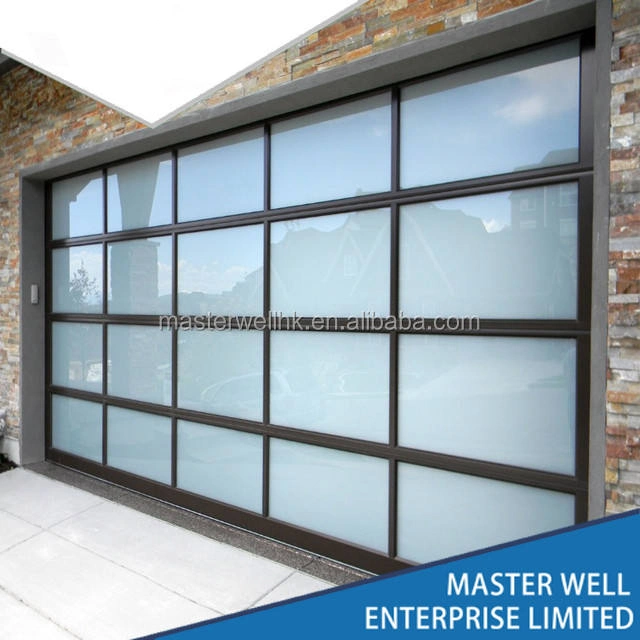 Aluminum Glass Panel Garage Door / Automatic Used Commercial Garage Doors 16X8