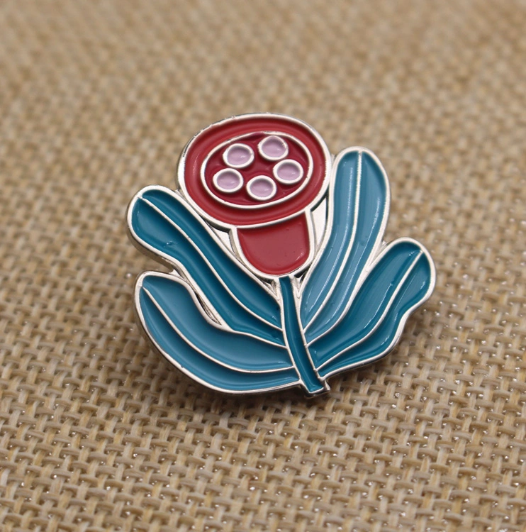 Custom Metal Enamel Pin Badge Zinc Alloy Plant and Flower Pin