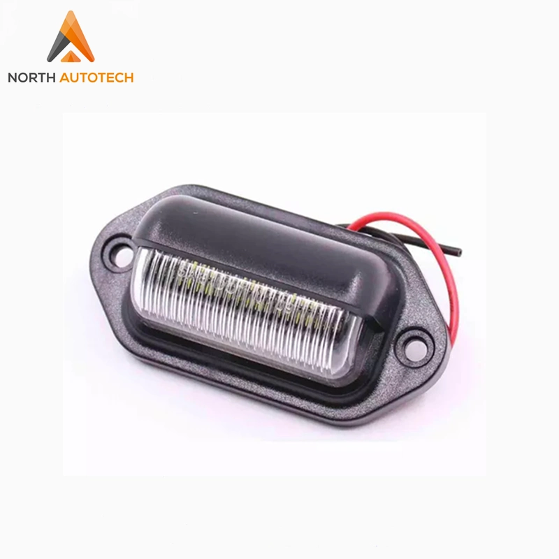 12V 6LEDs Van Number License Plate Lights White 24V License Lamps for Truck Trailer with Chrome