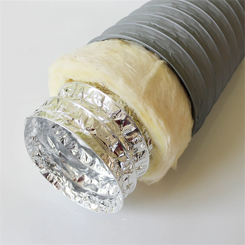 Insulated Aluminium Flexible Air Duct Double Layer with Yellow Cotton