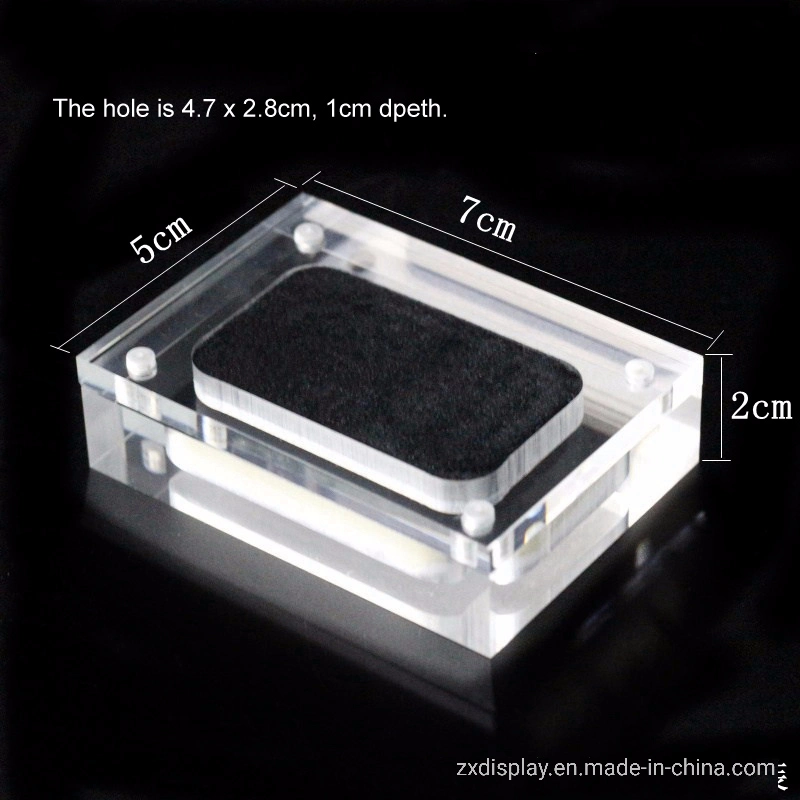 Hochwertige klare Acryl lose Diamanten Edelstein Verpackung Display Box mit Schaumstoff Innen