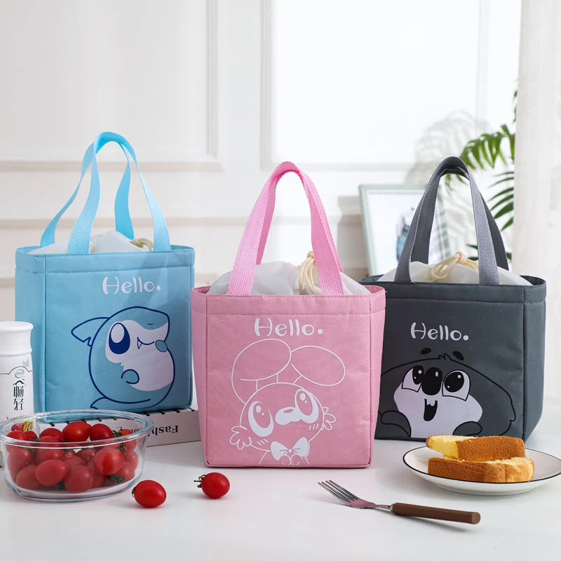 Fashionable Multi-Functional Top Quality Portable School Drawstring Polyester Oxford Lunch Bag