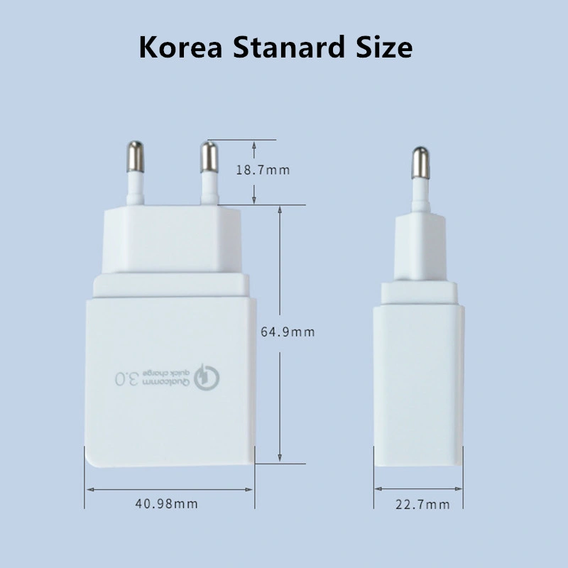 Kc/FCC/PSE Quick Charger 3.0 Adaptive Fast Charging USB Travel Mobile Phone Charger