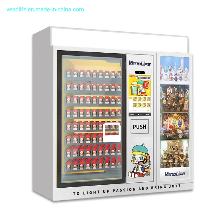 Blind Box Vendlife Vending Machine with Showroom Elevator and Direct Push Aisle Mart Box Touch Screen Middle Pick up