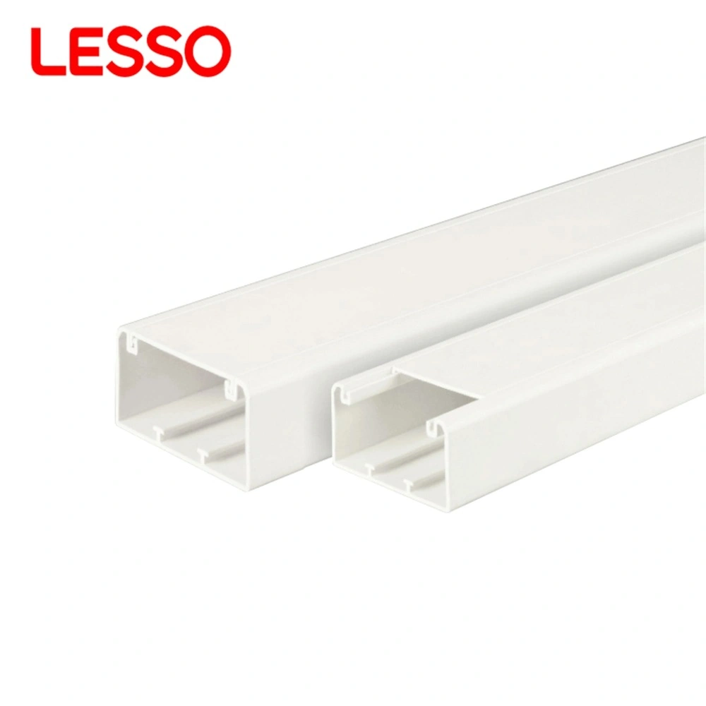 Fire Retardant 2 Compartment PVC Trunking 100 X 40 Size PVC Trunking /Channels Wiring Ducts Solid