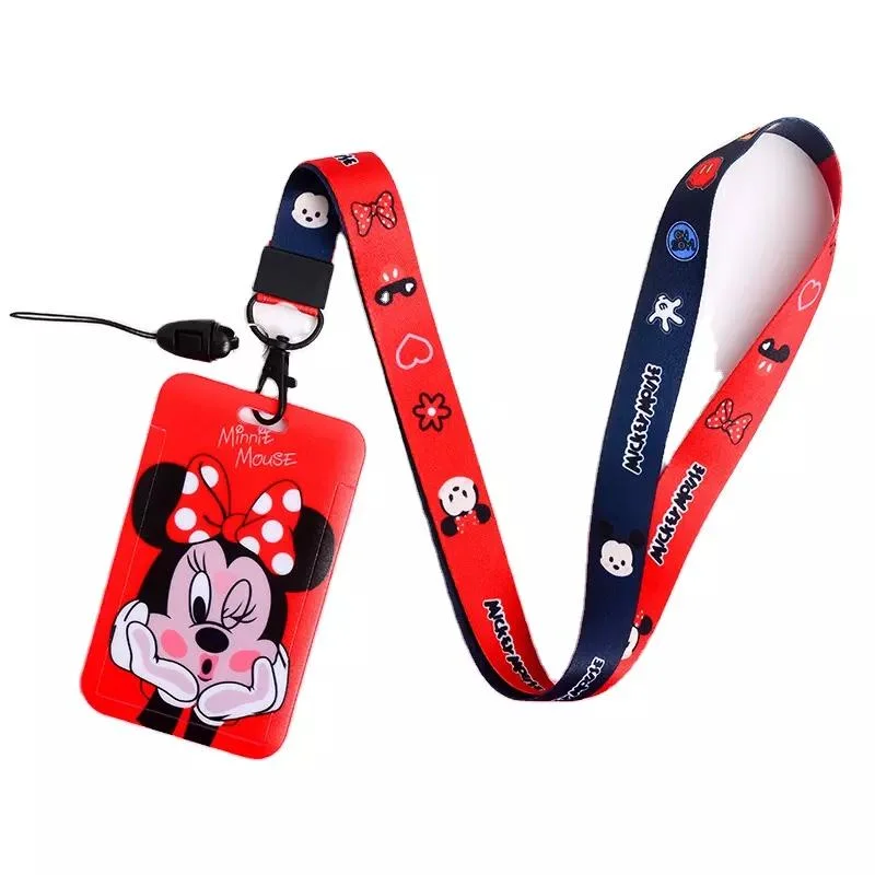 Customized Plastic Card Holder Cartoon Neck Strap ID Case Badge Lanyard Heat Press Keychain with Metal Snap Hook