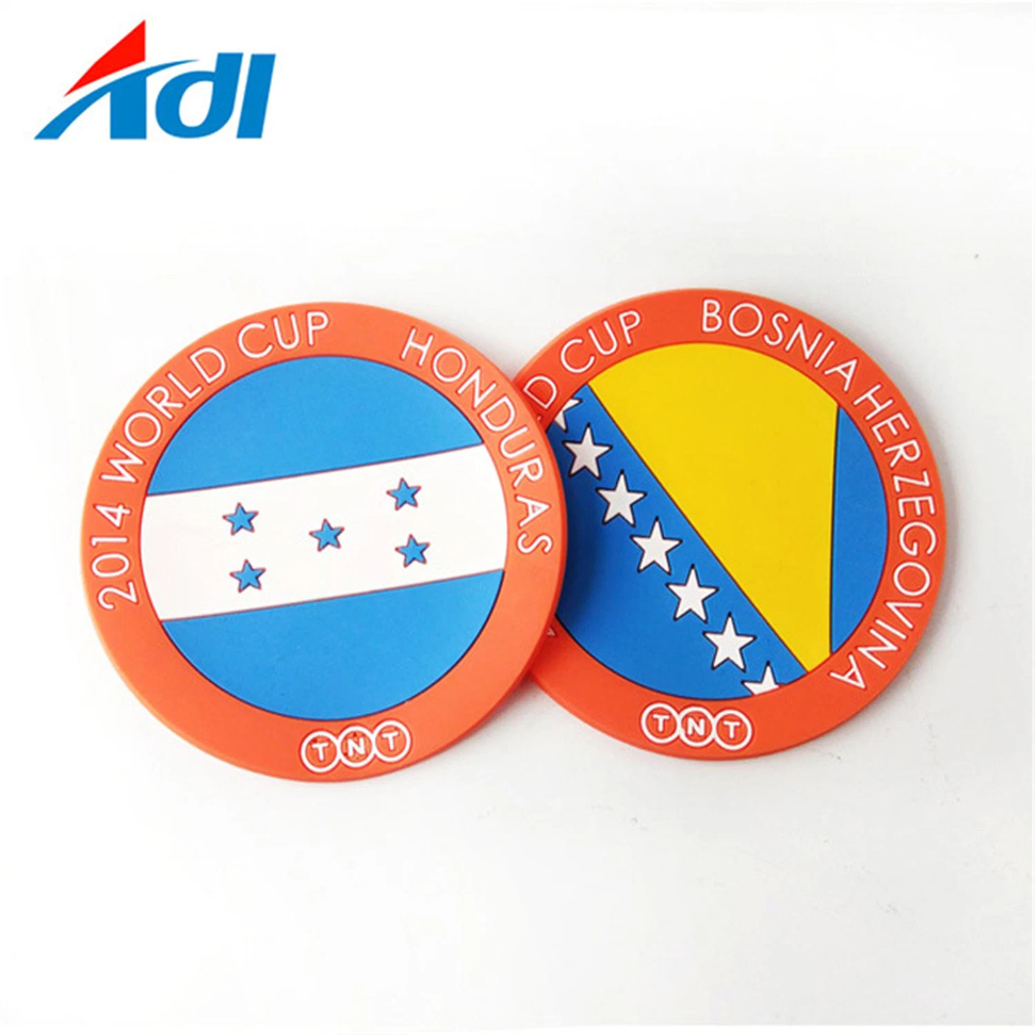 De tamaño personalizado de PVC en relieve de la Copa de silicona goma posavasos