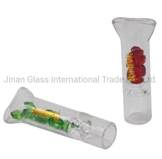 Honeypuff Glass Mouth Filter Tips with Diamond Tobacco Smoking Dry Herb Holder Thick Pyrex Glass Flat Mouth Filter Tips