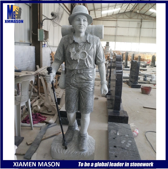 Customized Life Size G603 Granite Sodier Sculpture