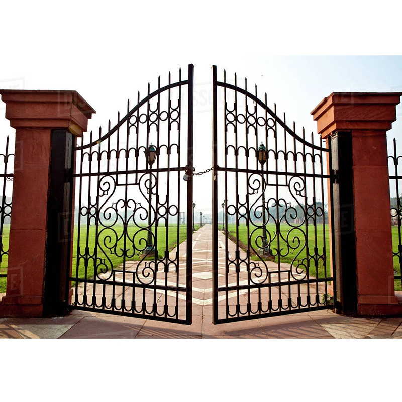 Automatic Galvanized Steel Fence Metal Door Casting Iron Wrought Iron Gate