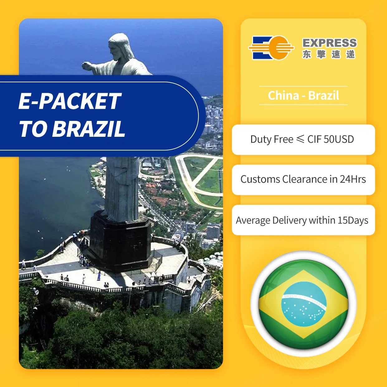 Carga de frete aéreo exprimir melhor o serviço Agente de transporte da China para o Brasil