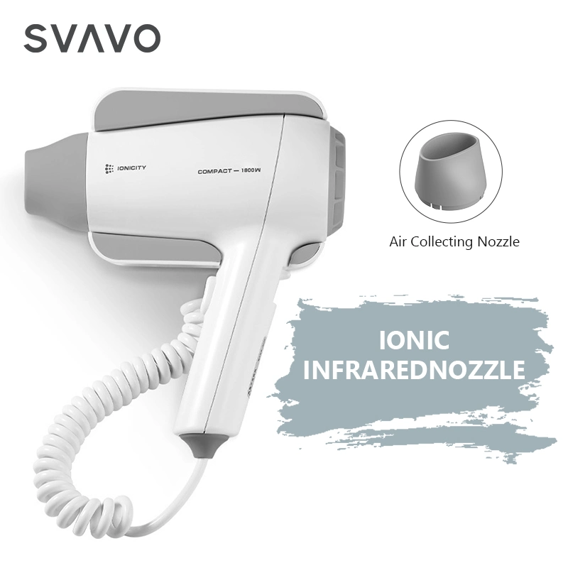 Svavo High Quality Hotel Bathroom Wall Mounting 220V 1800W Electric Constant Temperature Hair Dryer