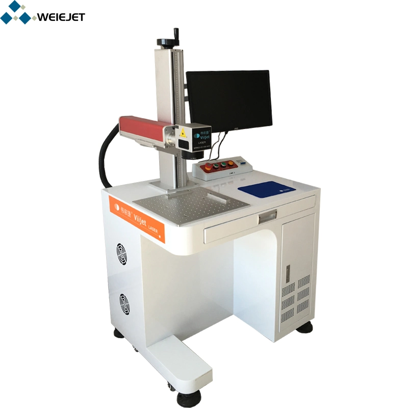 máquina de marcação a laser de fibra Imprimindo Impressora laser de secretária da Impressora para imprimir em garrafa plástica /Bateria/Matel melhor máquina de gravação a laser