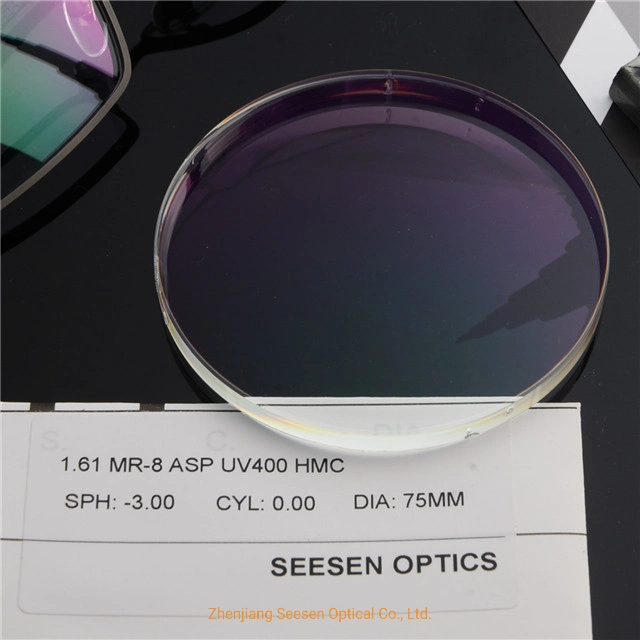 1.61 Eyeglass Lenses Aspheric UV400 Hmc Eyeglass Lenses Prices Ar Coating Optical Lens