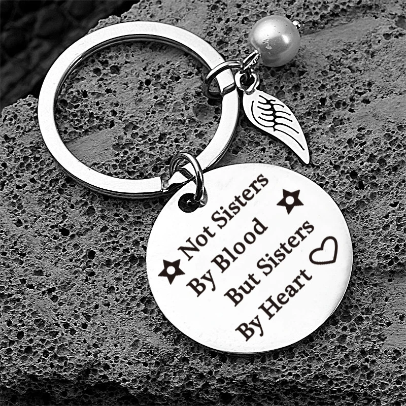 Heart Shape Stainless Steel Hollow out Keychain Mother and Daughter Keyring Gift for Family Keychain