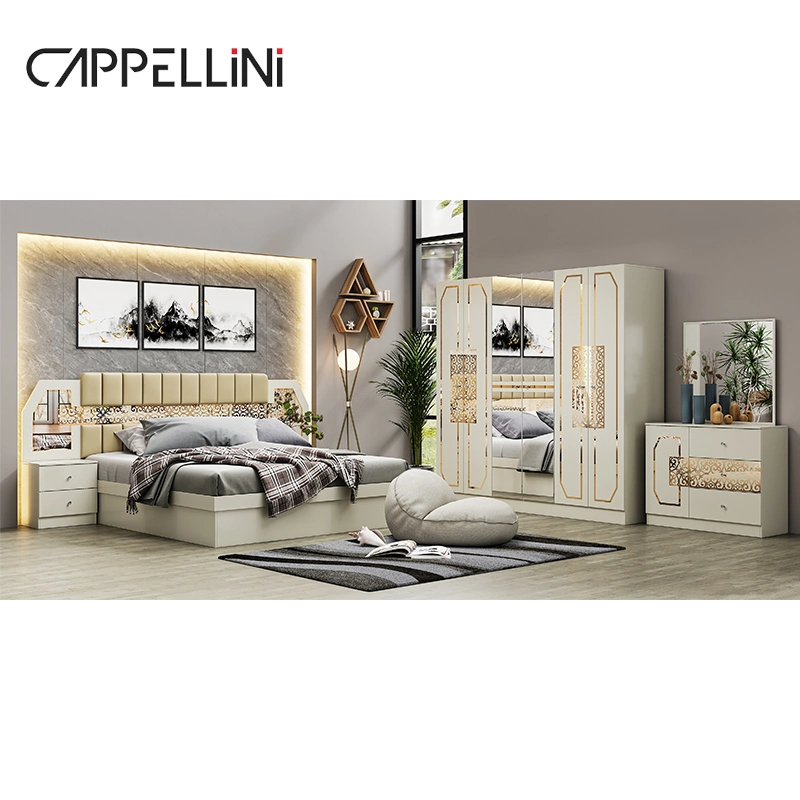 China Großhandel Billige Queen-Size-Doppelbett-Sets Holz-Startseite King-Size-Full Set Moderne Luxus-Schlafzimmer Möbel