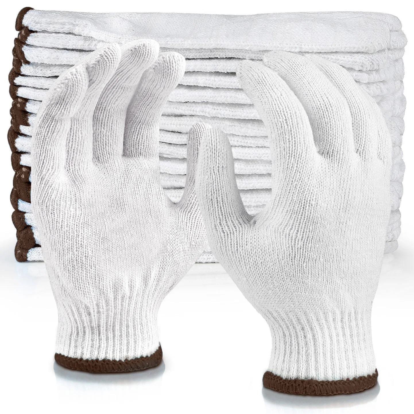 China Price Wholesale 30g-80g/Pair Industrial/Constrcution/Garden Working Guantes Safety Work Knitted Cotton Gloves