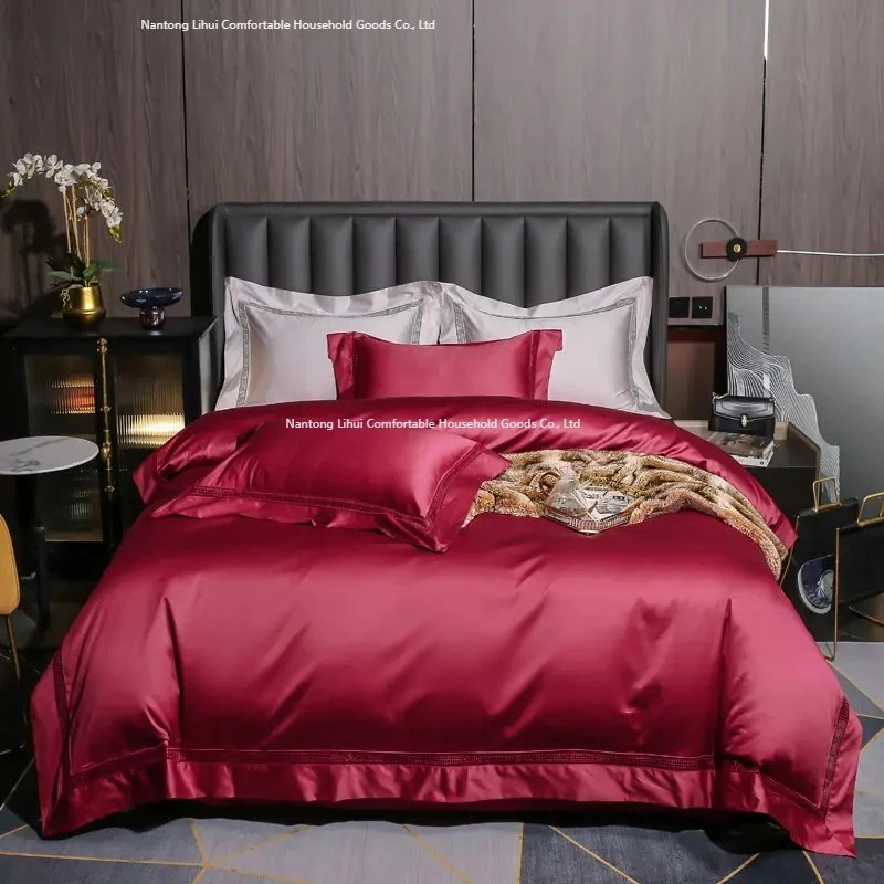 Modern Luxury Designer Brand Summer Washed Silk Bed Sheets 4 Pieces Quilt Bed Comforter Cotton Duvet Cover Bedding Brand
