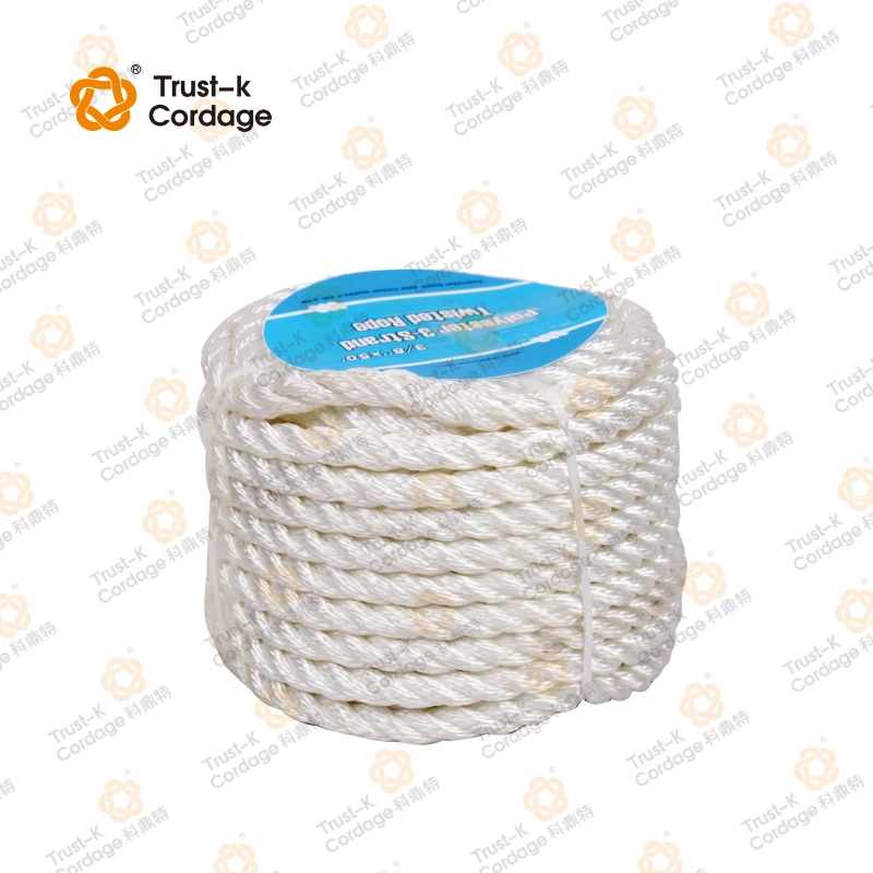 China Supply Favorable Pulling Industrial Marine 3 Strand Twisted Polyester Rope