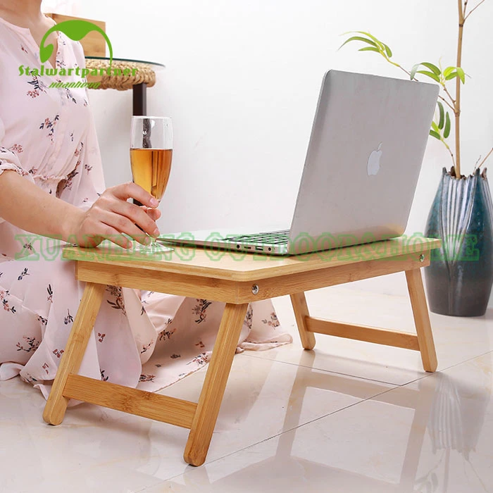 Naturally Bamboo Folding Bed Serving Tray with Legs