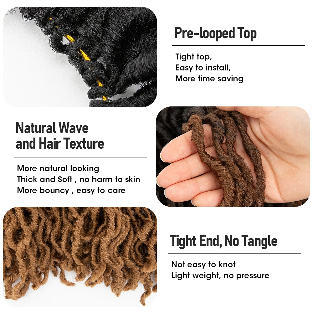 Gypsy Locs Crochet Goddess Faux Locs Ombre Curly Wavy Locs Twist Braiding Hair Extensions Dreadlocks Hair 18 Inches for Braiding