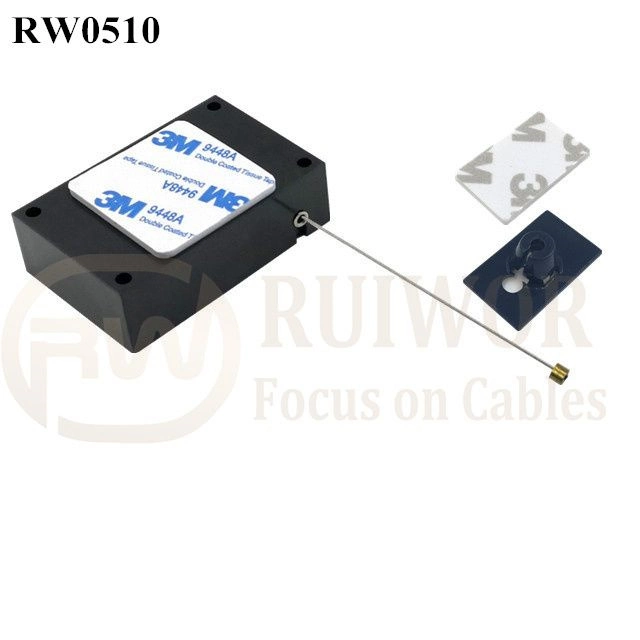 RW0510 Cuboid Anti Theft Pull Box with 25X15mm Rectangular Adhesive ABS Plate Used in Consumer Electronics Products Stores