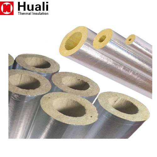 Mineral Wool Pipe Insulation Fireproof Density 120kg/M3 Aluminum Foil Rock Mineral Wool Pipe