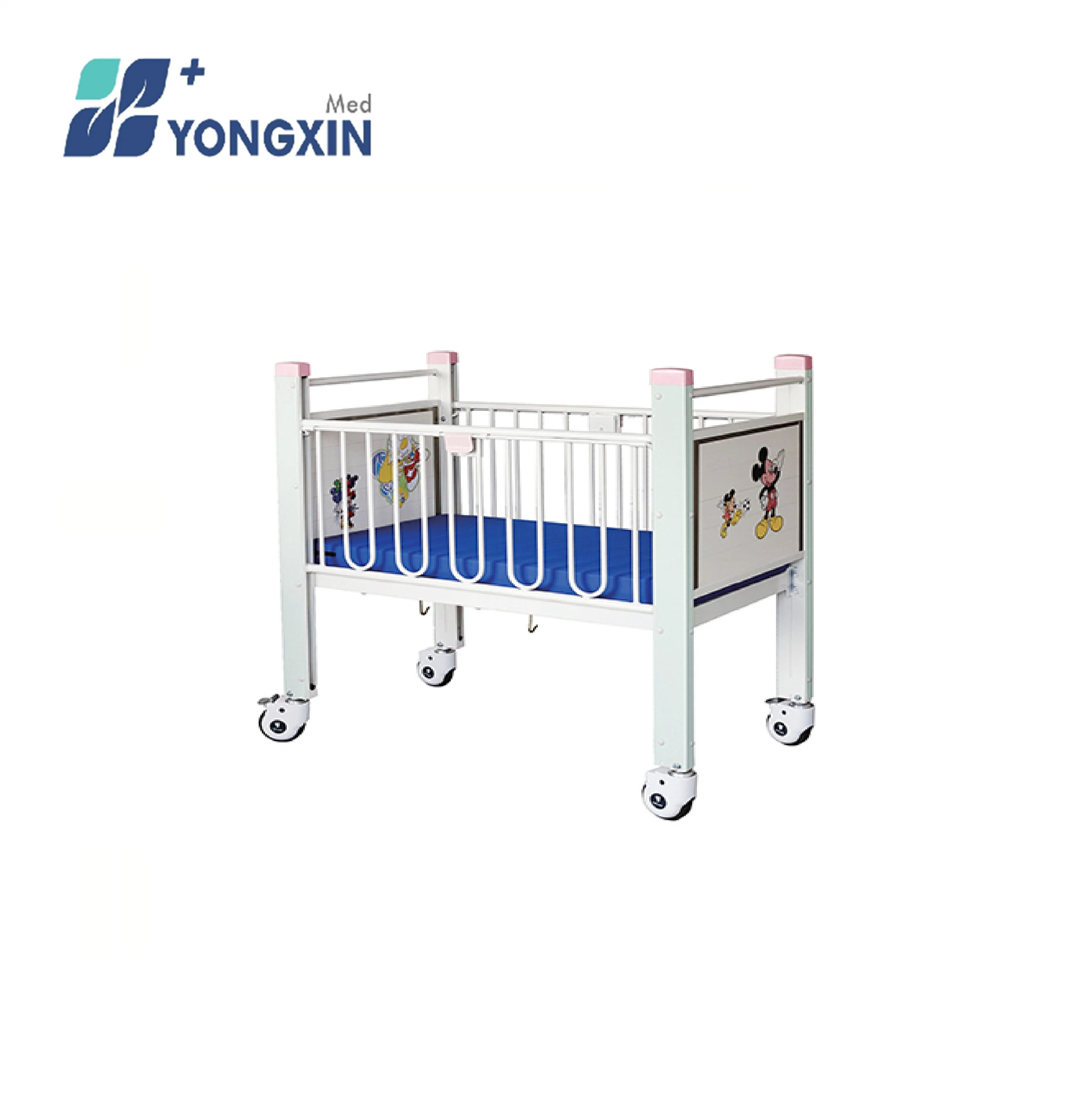 Yx-C-1 Cheap Hospital Flat Epoxy Painted Steel Adjustable Baby Crib Children Bed