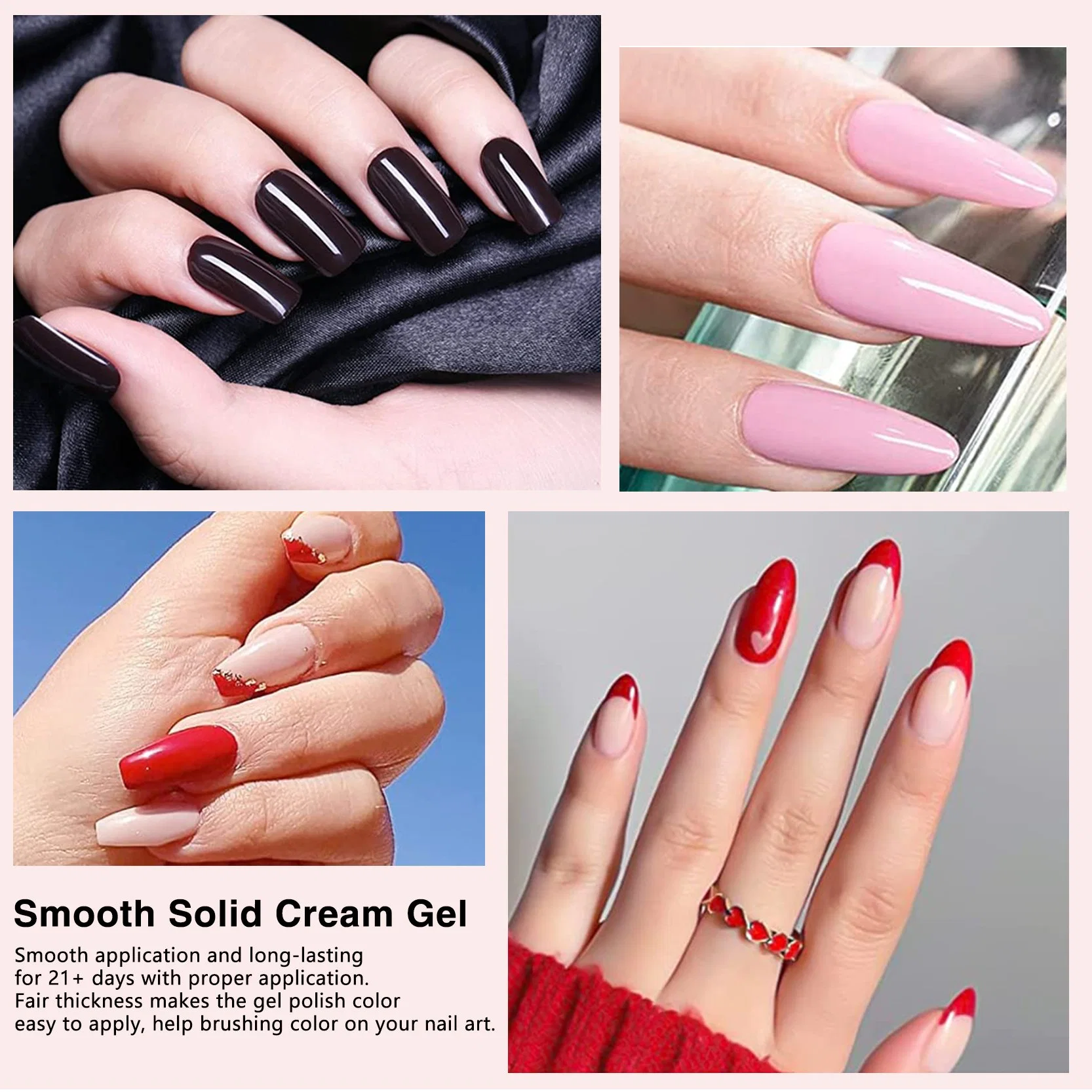 HS Nail Art Solid Pudding Jelly Gel Polish Private Label 48 Colors Solid Cream Nail Gel Polish