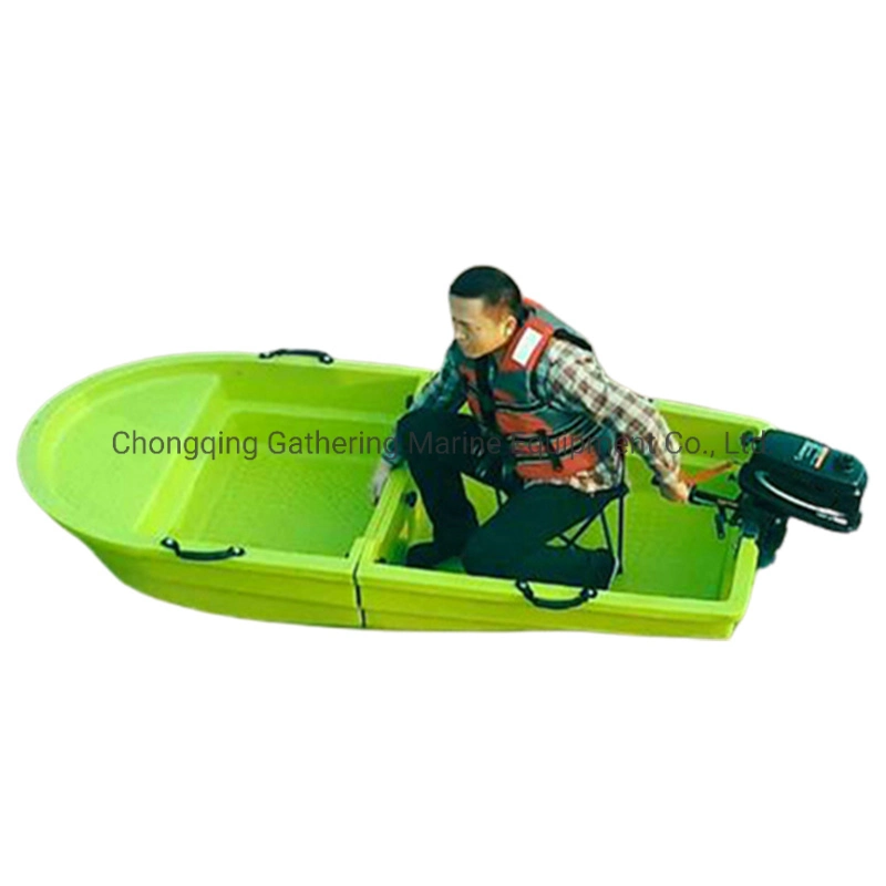 2.2m Light Green PE Plastic Fishing Boat Folding Rowing Boat