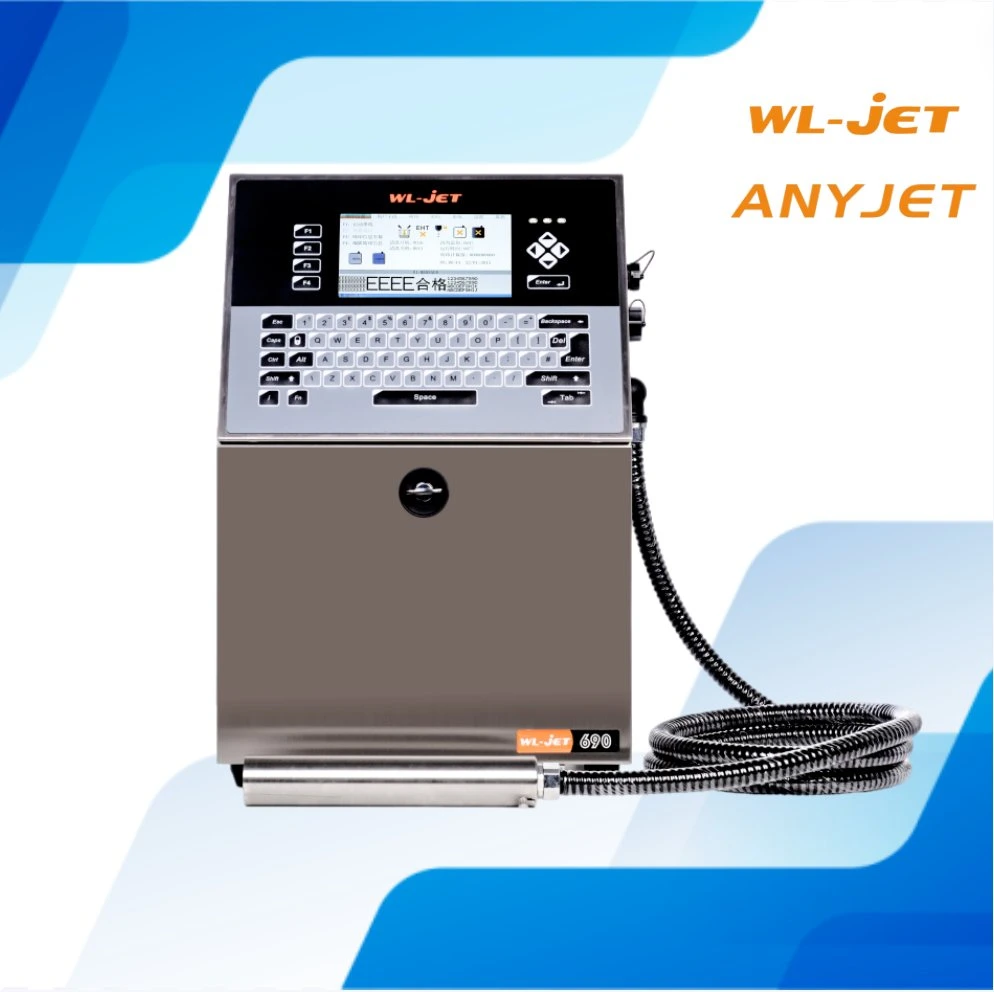 Automatic Continuous Cij Expiry Date Inkjet Printing Handheld Inkjet Printer for Yogurts/ Bottles/ Minicups (W690)