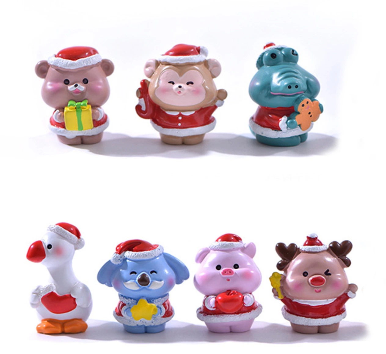 Animales de Juguete de regalo de Navidad para niños de 4cm de la resina Decoracion Kawaii Dollhouse Artesanía