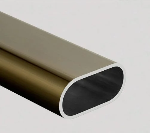 Tubo de tubo redondo de aluminio anodizado de perfiles de extrusión decoración dorada