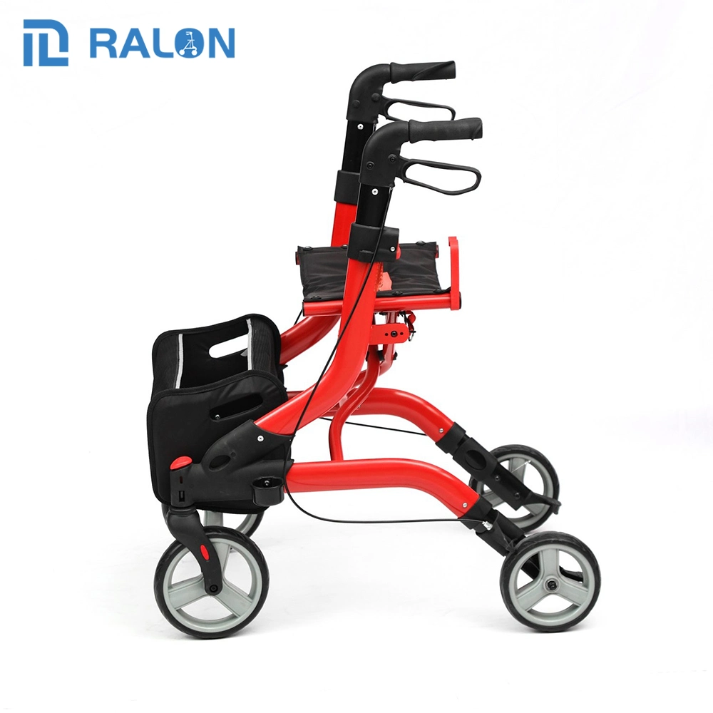 Wholesale/Supplier Outdoor Lightweight Aluminium Walking Aids out Door Foldable Walker Rollator with Seat for Adults Elderly