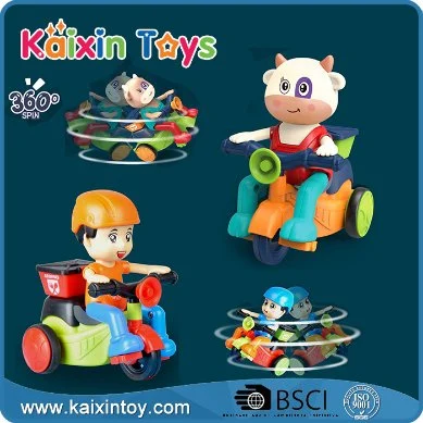 Plastic Children Car Toys Stunt Tricycle with Friction Power Kids Gift Toys