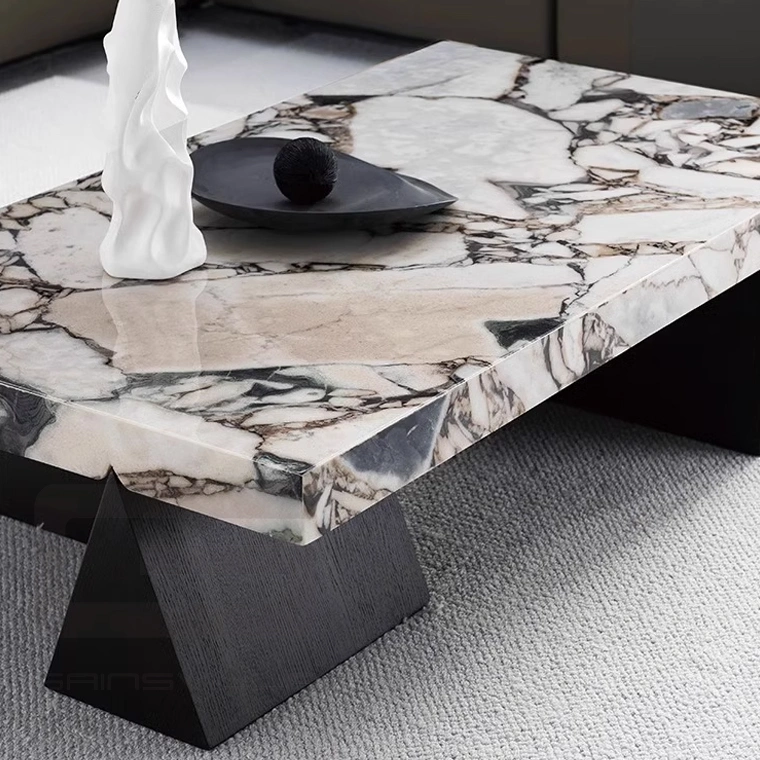 New Style Living Room Square Coffee Tables Modern Luxury Stone Center Tables