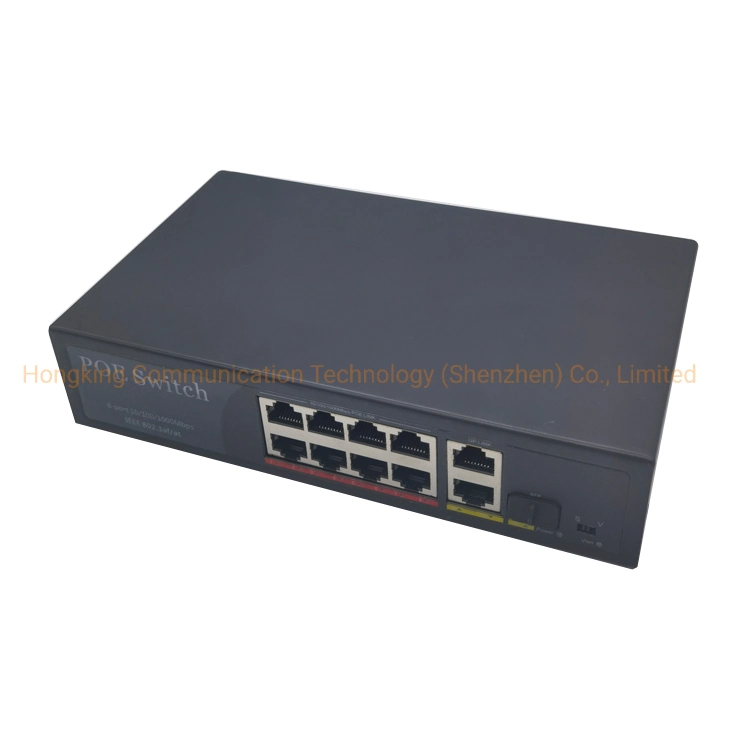 Conmutador OEM ODM 10 puertos 10/100Mbps de fibra activa 48V Poe Para IP