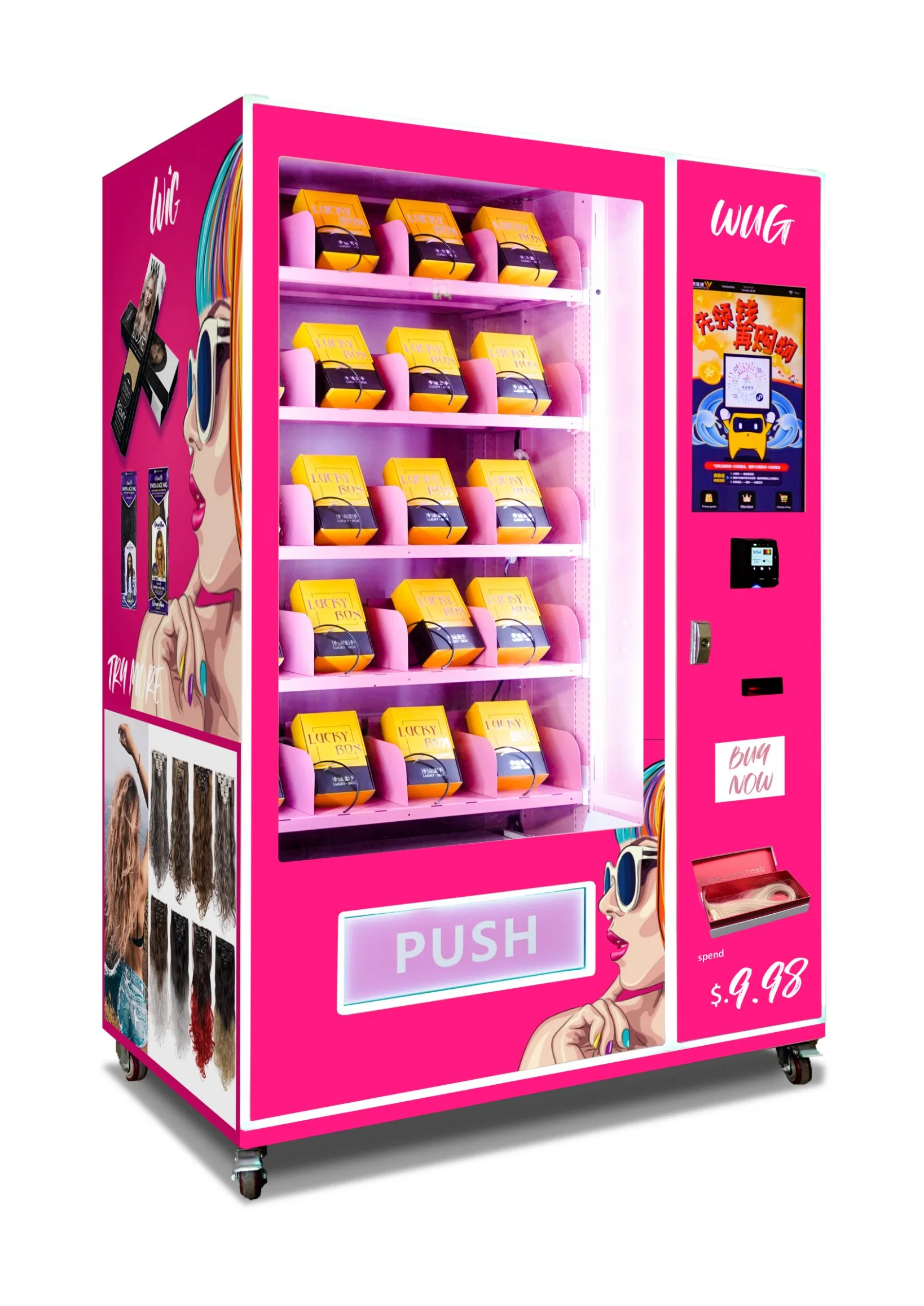 Prise en charge de la machine à distributeur automatique Multi-Devises pour cosmétiques de beauté commerciale