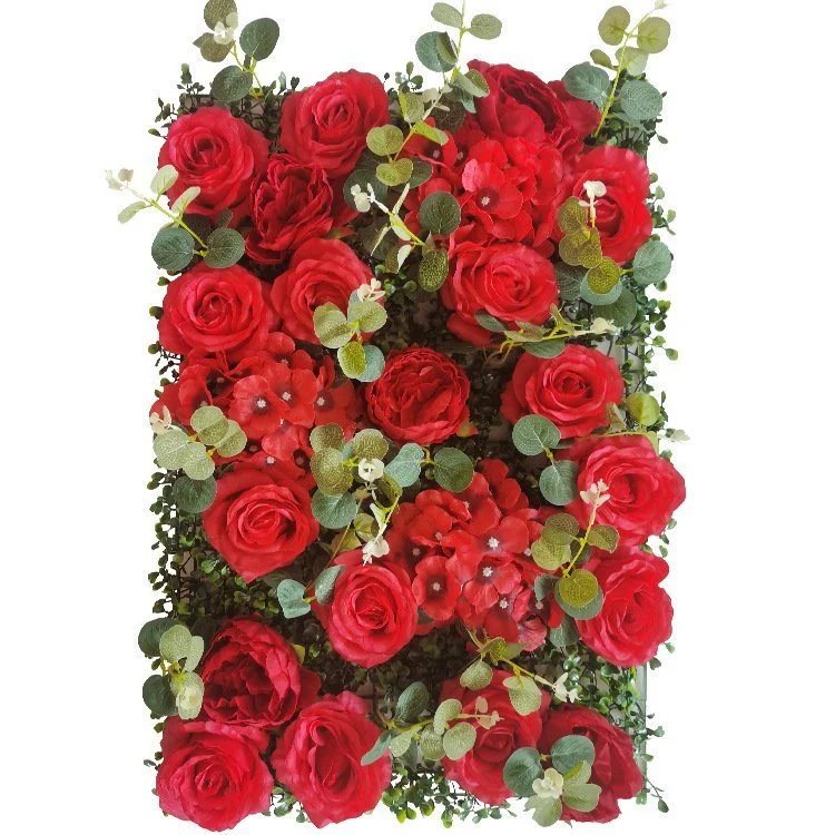 40*60cm Silk Rose Artificial Flower Wall Panels for Backdrop Wedding Wall