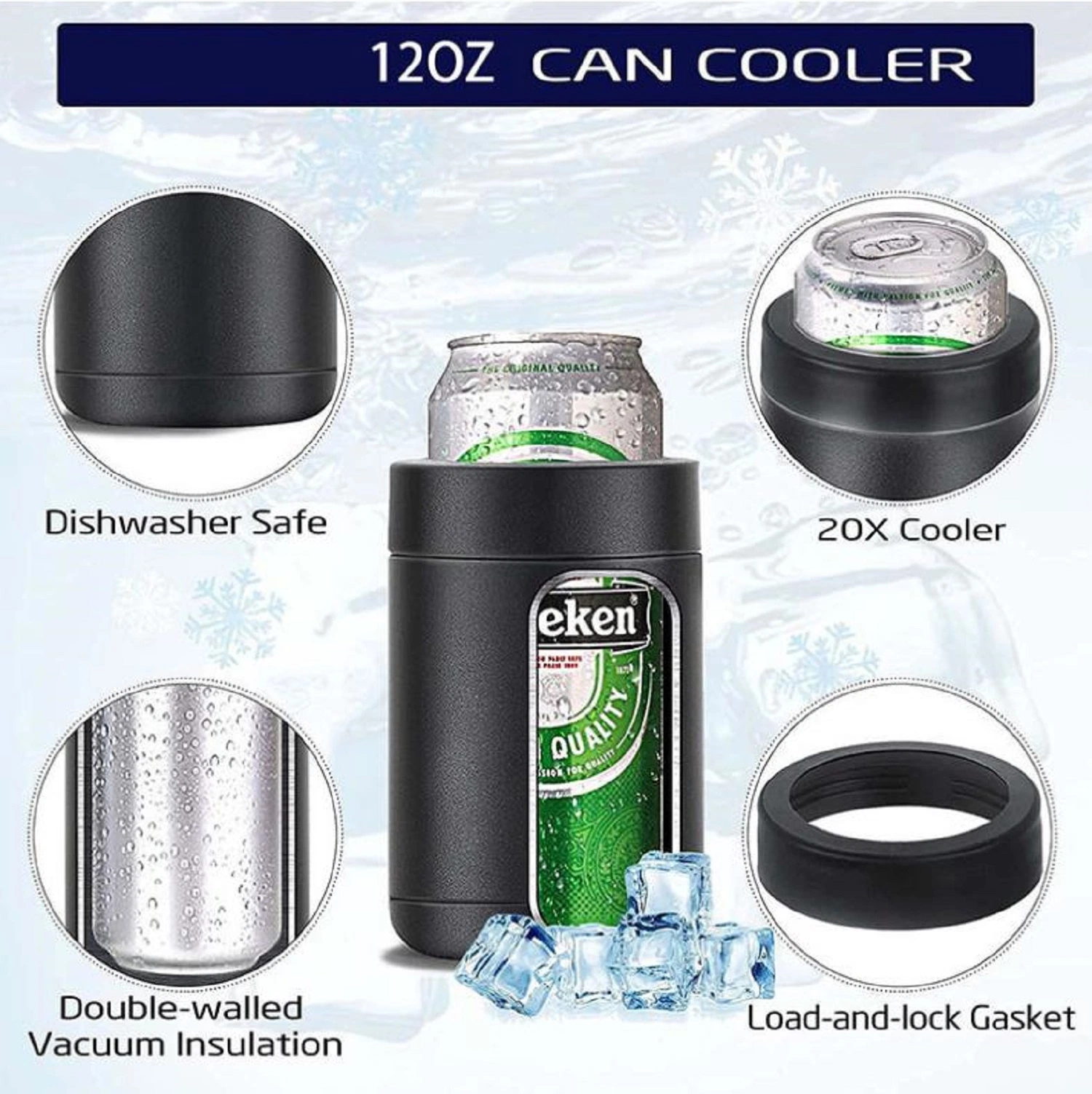 380ml Stainless Steel Vacuum Can Cooler