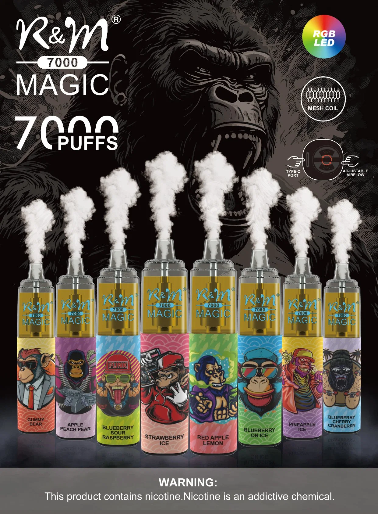 Magic 7K Factory Wholesale/Supplier Disposable E Cigarette Randm Tornado 7000 Puffs