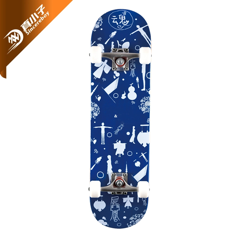 Atacado 7 Ply Maple Wood Skate Board Printed Truck Skateboard com PU.