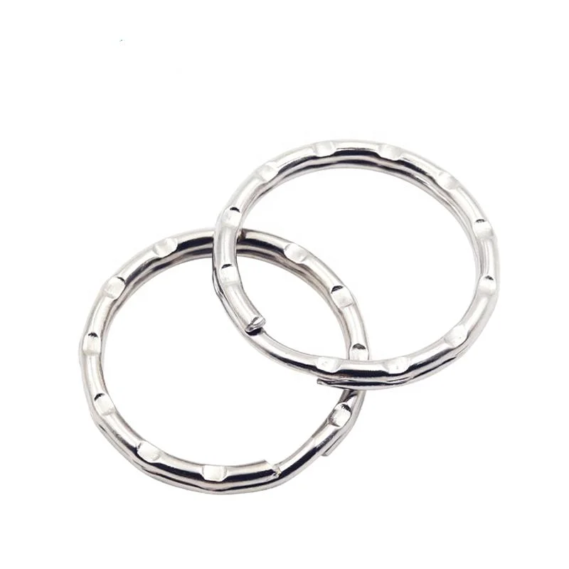 Metal Ripple Split Round Key Ring for Home Car Keys Attachment