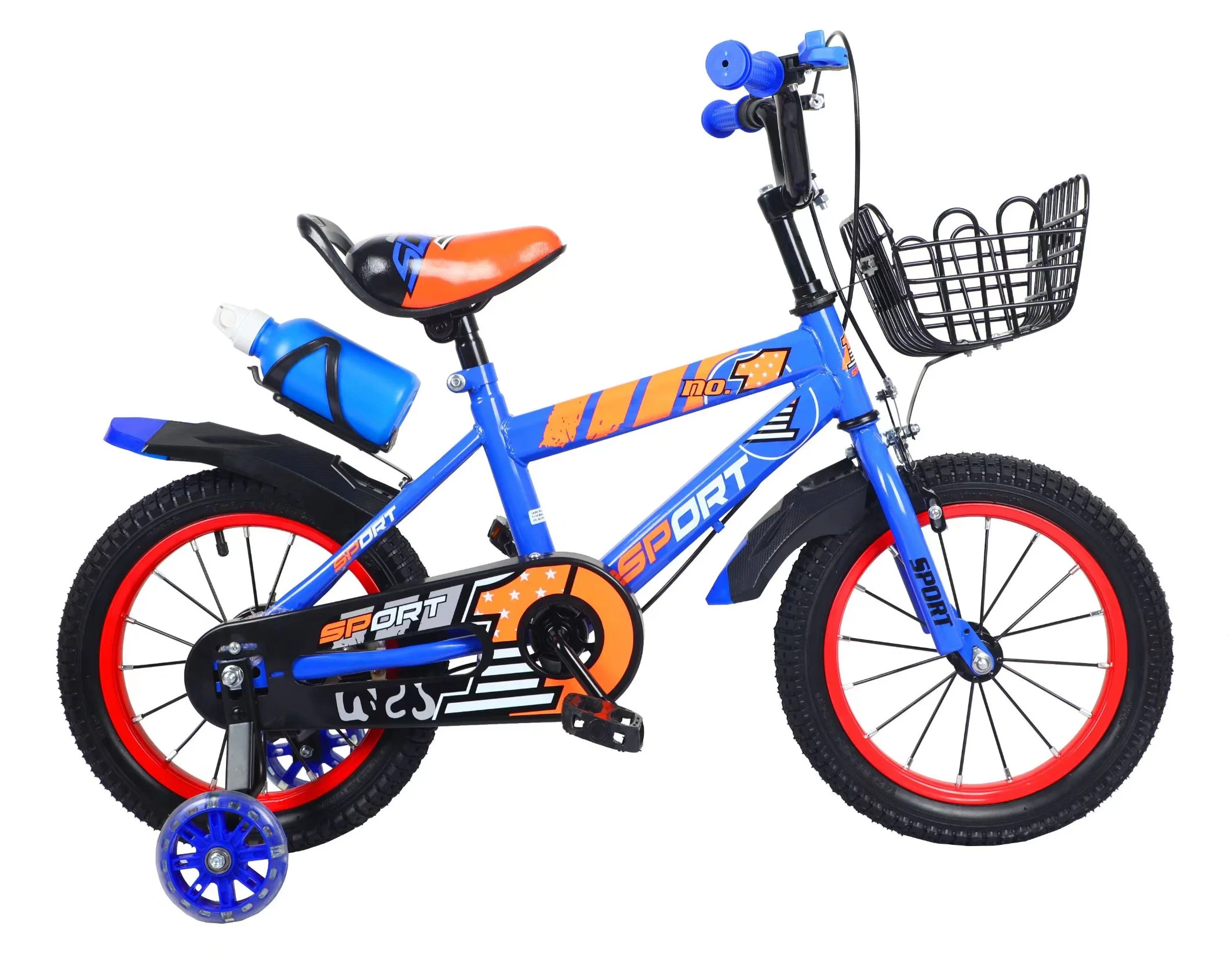 2023 Nouveau Vélo pour enfants en acier de 12", 14", 16" et 18" pouces en vente chaude à l'usine chinoise. Équipé de roues d'entraînement, ce vélo pour enfants est à vitesse unique et de petite taille.