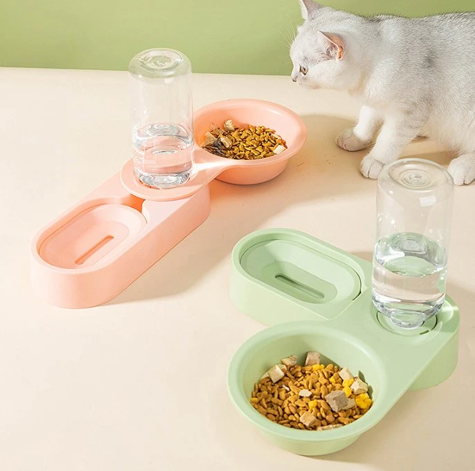 Novel Design Automatic Dog Cat Feeder and Water Dispenser Food Bowl