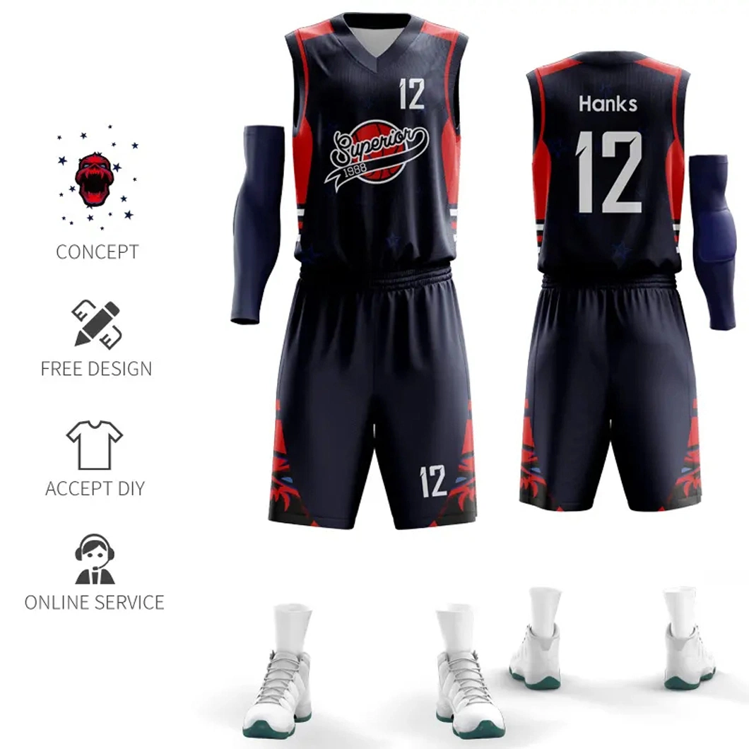 Camisola de basquetebol e calções de basquetebol atacado OEM Sublimation Team