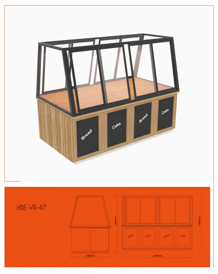 Customized Island Bakery Display Stand with LED Light