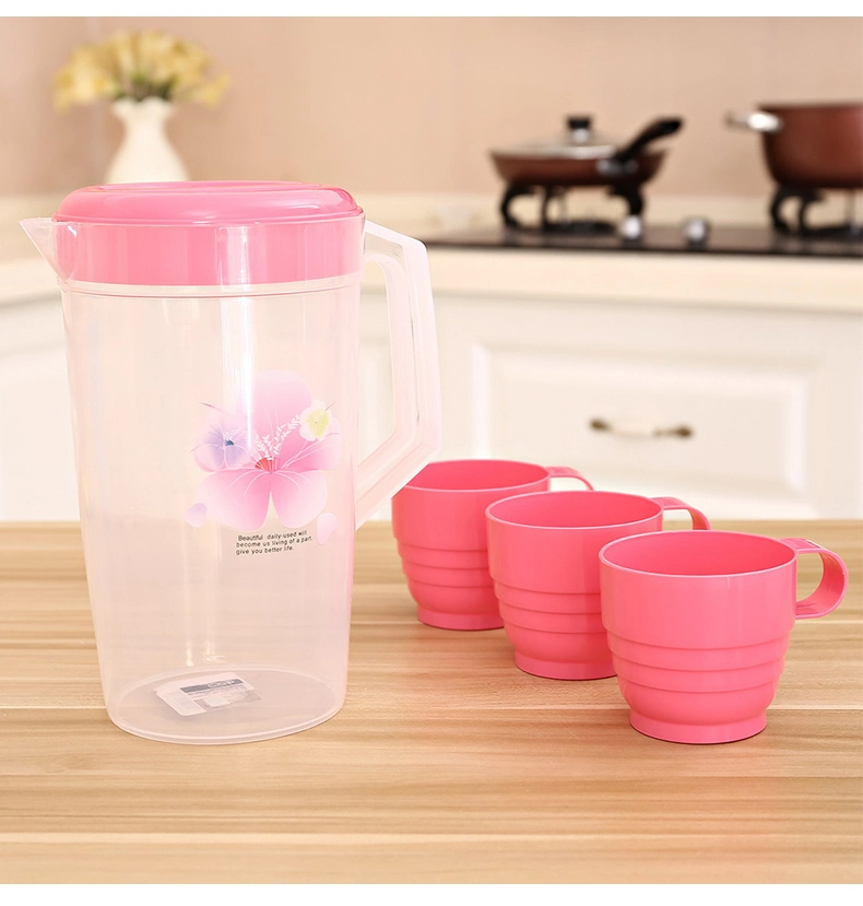 130*227mm Transparent Mixing Color Printing One Jug with 3 Cup Plastic Jug Set