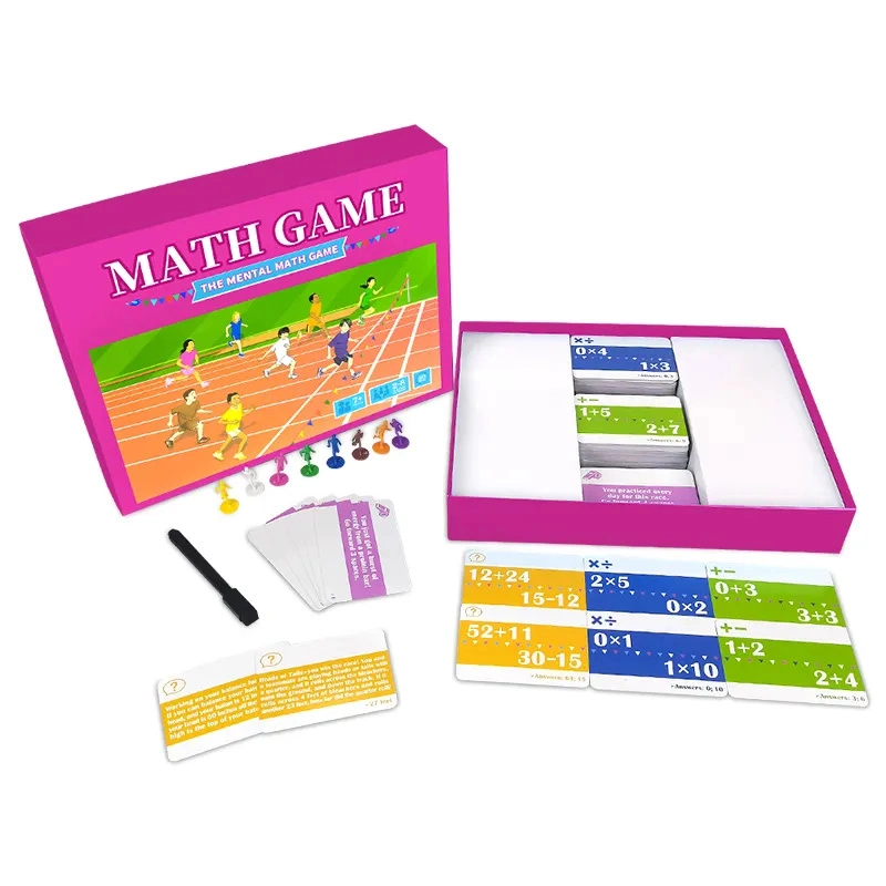 Custom Math Game Card for Children Kids Educational Game Cards Board Games Adult