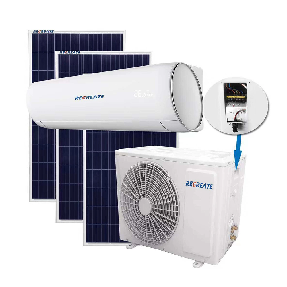 Saving Power 90% Acdc on Grid Solar Air Conditioner 18000BTU